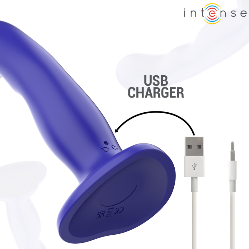 INTENSE - SHORTY VIBRATOR WITH SUCTION CUP BLUE REMOTE CONTROL - NOCTURNA DESIRES