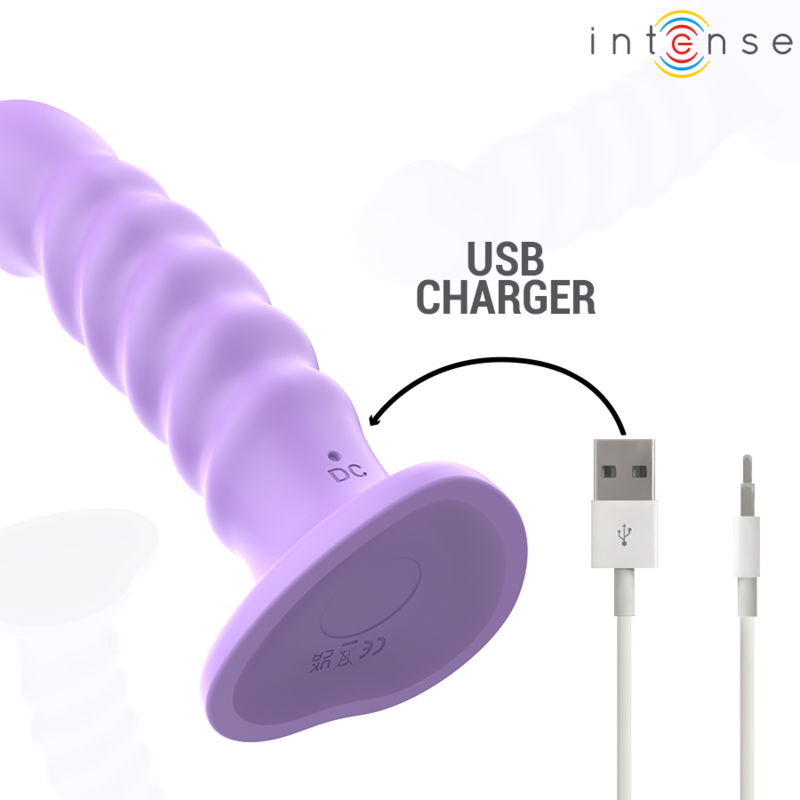 INTENSE - BRENDA VIBRATOR SIZE M SPIRAL DESIGN 10 VIBRATIONS PURPLE REMOTE CONTROL - NOCTURNA DESIRES