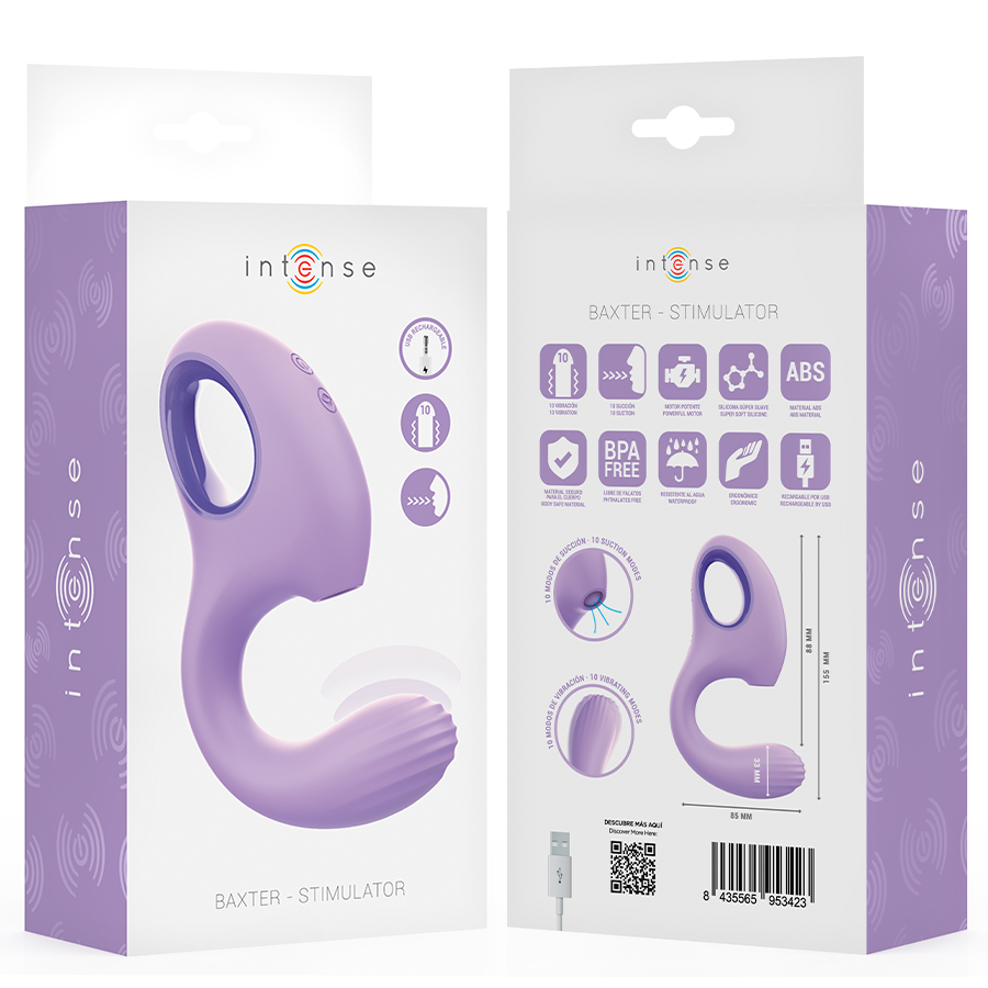 INTENSE - BAXTER VIBRATOR & STIMULATOR VIOLET - NOCTURNA DESIRES