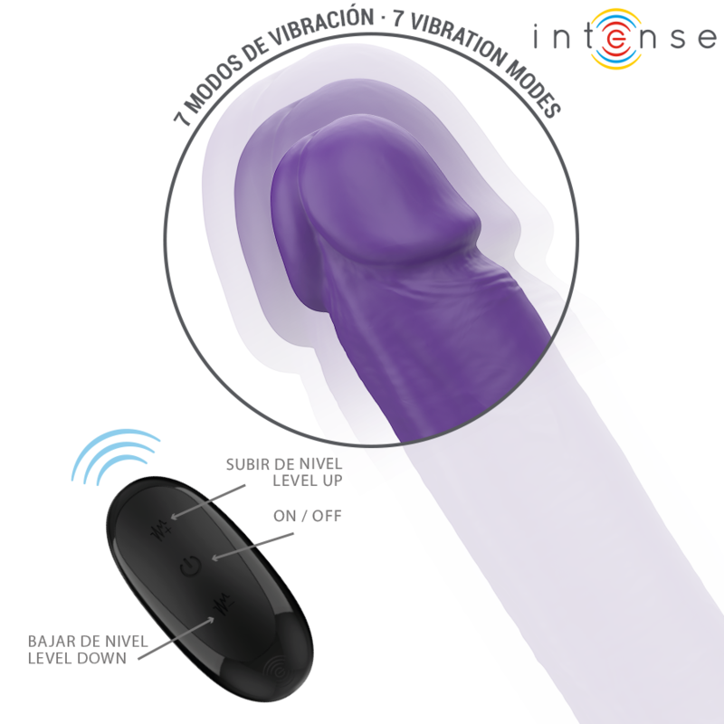 INTENSE - GUNTER DILDO DOUBLE VIBRATOR 40 CM PURPLE REMOTE CONTROL - NOCTURNA DESIRES