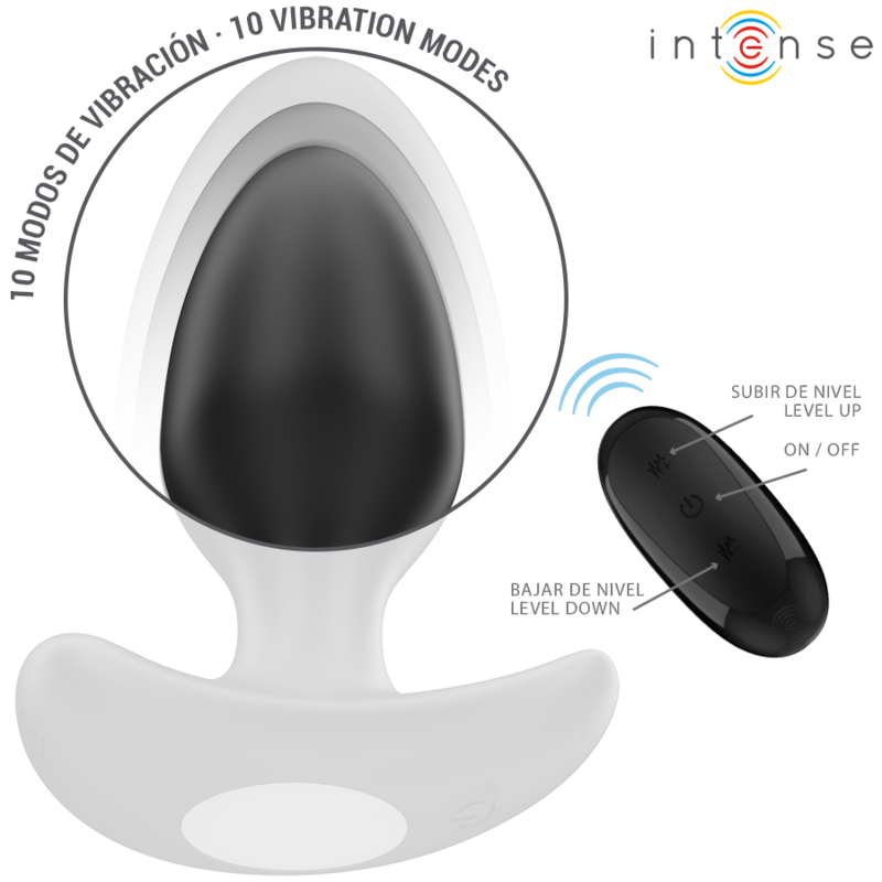 INTENSE - JOEY ANAL PLUG 10 VIBRATIONS BLACK REMOTE CONTROL - NOCTURNA DESIRES