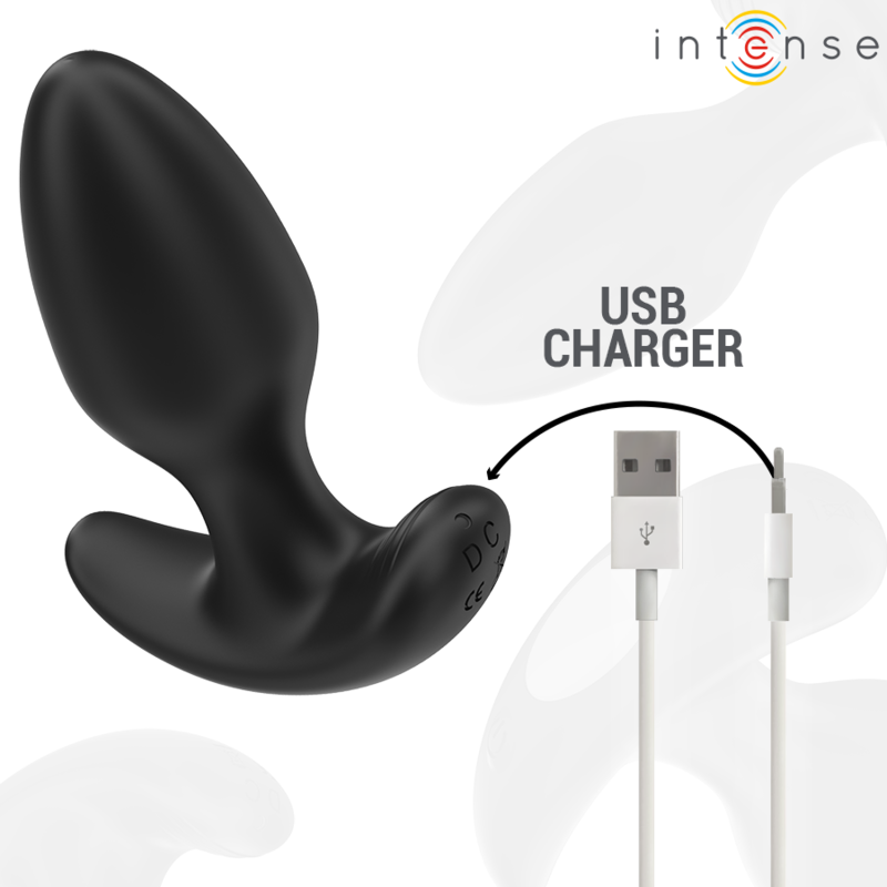 INTENSE - JOEY ANAL PLUG 10 VIBRATIONS BLACK REMOTE CONTROL - NOCTURNA DESIRES