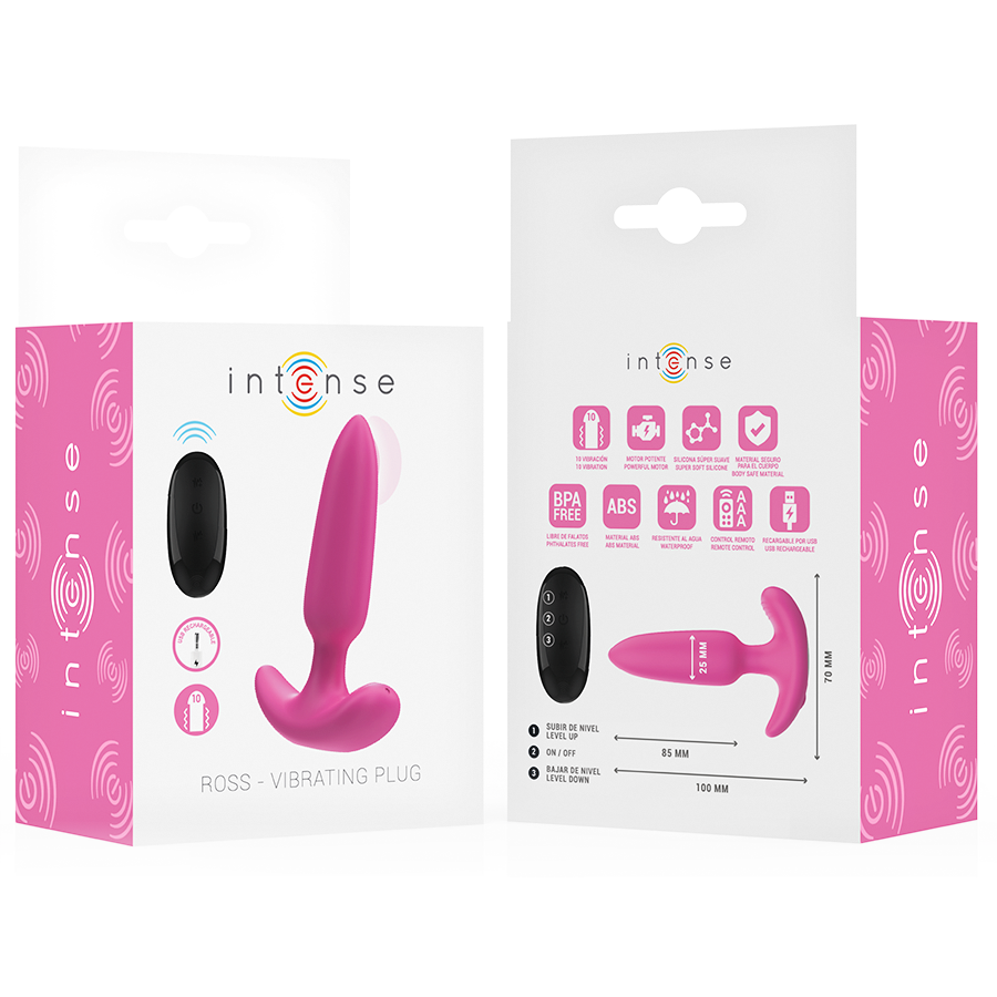 INTENSE - ROSS ANAL PLUG 10 VIBRATIONS PINK REMOTE CONTROL - NOCTURNA DESIRES