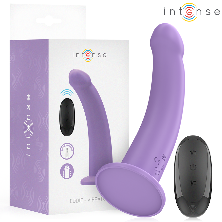 INTENSE - EDDIE VIBRATOR 17.5 CM 10 VIBRATIONS PURPLE REMOTE CONTROL - NOCTURNA DESIRES
