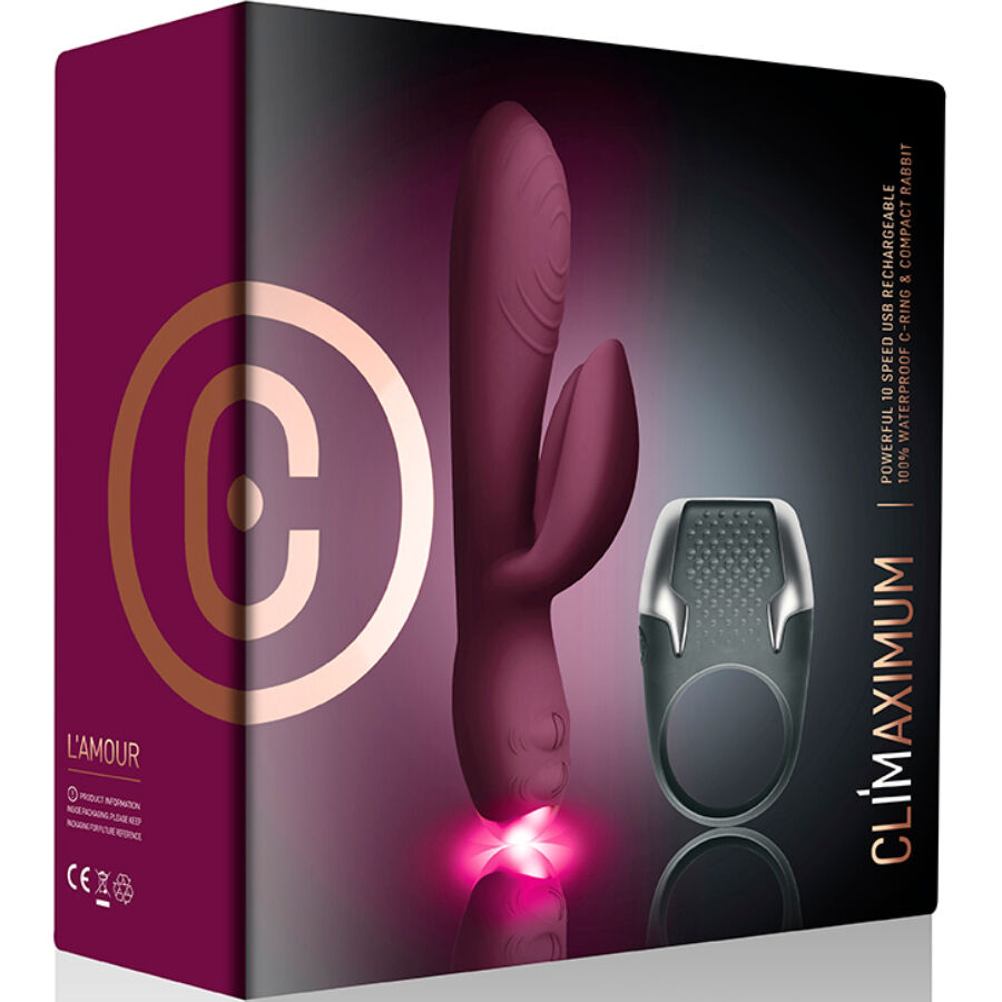 CLIMAXIMUM - LAMOUR KIT RABBIT VIBRATOR + LED COCK RING - NOCTURNA DESIRES