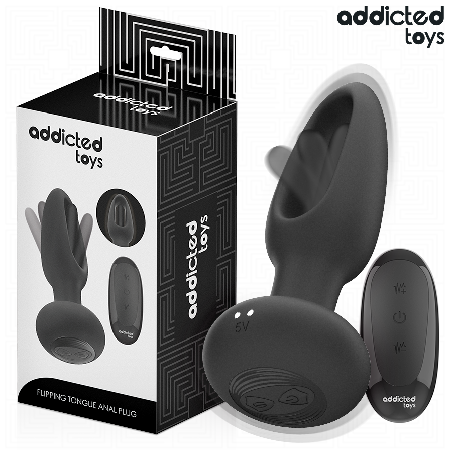 ADDICTED TOYS - ANAL PLUG WITH VIBRATING TONGUE AND REMOTE CONTROL - NOCTURNA DESIRES