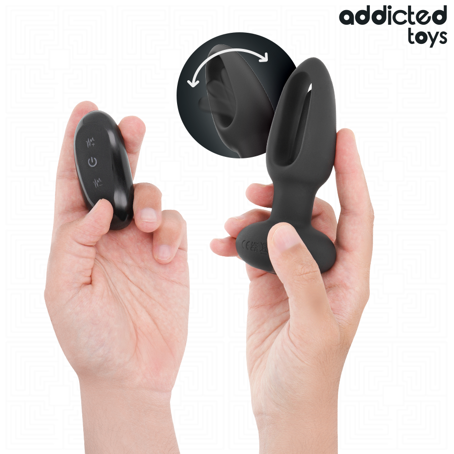 ADDICTED TOYS - ANAL PLUG WITH VIBRATING TONGUE AND REMOTE CONTROL - NOCTURNA DESIRES