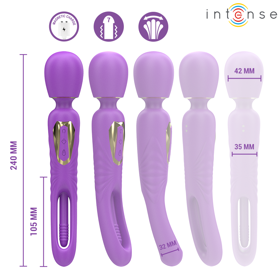 INTENSE - CHRISTY VIBRATING WAND WITH FLIPPING TONGUE - NOCTURNA DESIRES