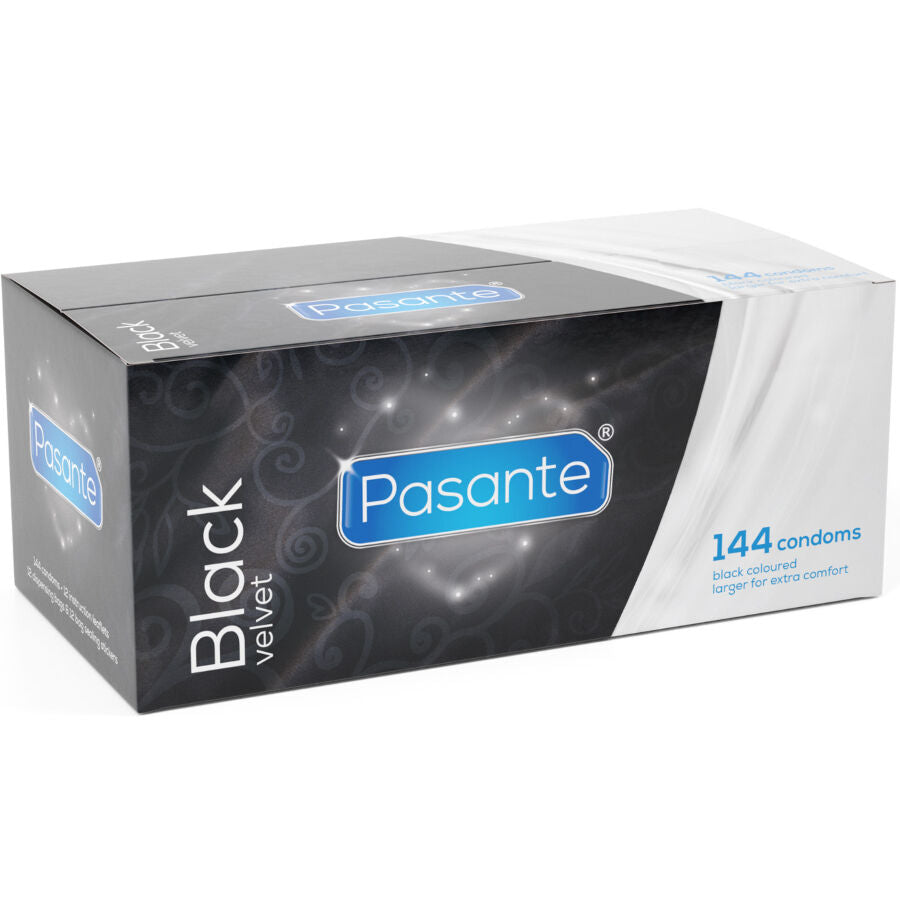 PASANTE - BLACK VELVET CONDOMS BOX 144 UNITS - NOCTURNA DESIRES
