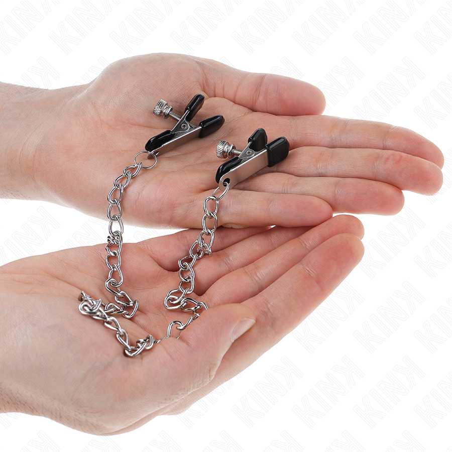 KINK - FLAT CHAIN NIPPLE CLAMPS SILVER 34 CM - NOCTURNA DESIRES