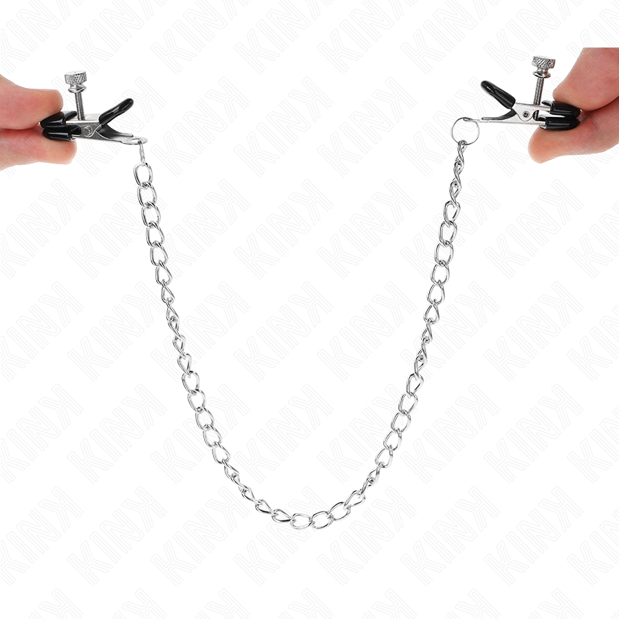 KINK - FLAT CHAIN NIPPLE CLAMPS SILVER 34 CM - NOCTURNA DESIRES