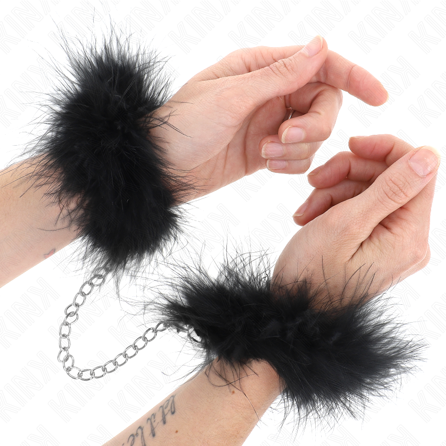 KINK - MINI FEATHER HAND CUFFS - NOCTURNA DESIRES
