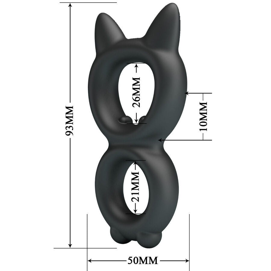 CRAZY BULL - TORAN DOUBLE SILICONE RING MODEL 20 - NOCTURNA DESIRES