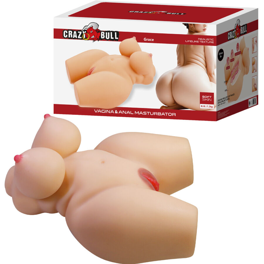 CRAZY BULL - GRACE REALISTIC FEMALE TORSO VAGINA AND ANAL 7.5 KG - NOCTURNA DESIRES