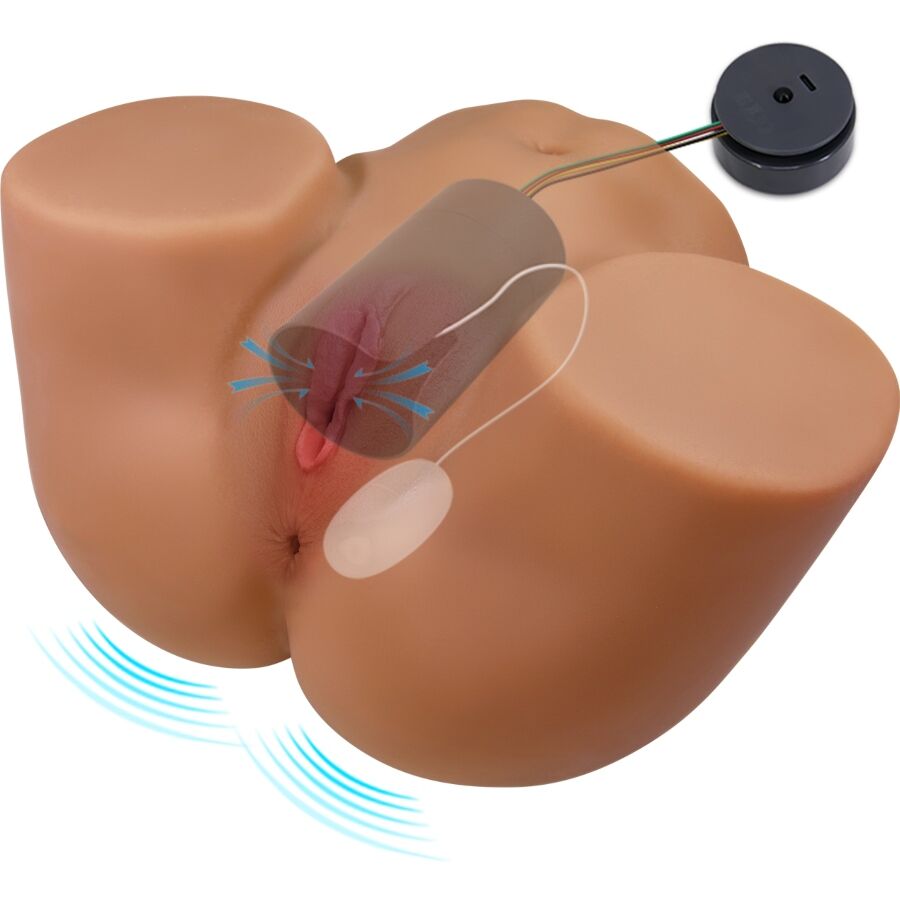 CRAZY BULL - GERIANN REALISTIC FEMALE BUTT VIBRATOR AND SUCKER WITH SOUND 5.5 KG - NOCTURNA DESIRES