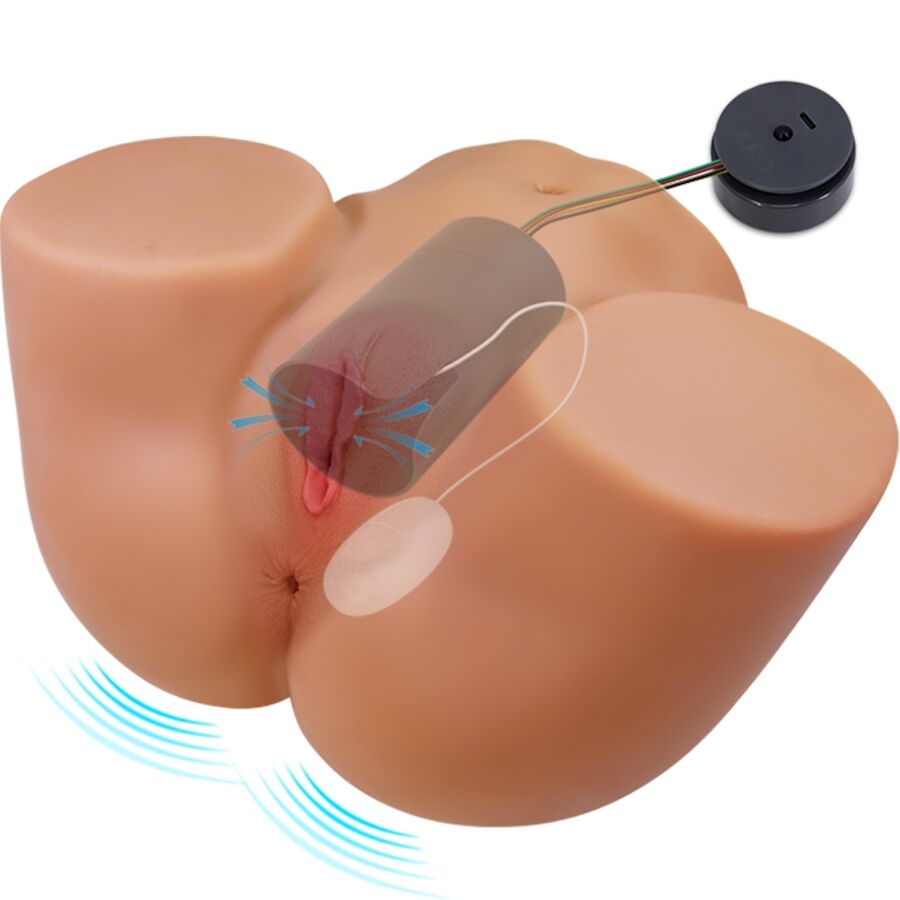 CRAZY BULL - ILANA REALISTIC FEMALE BUTT VIBRATOR AND SUCKER WITH SOUND 6.8 KG - NOCTURNA DESIRES