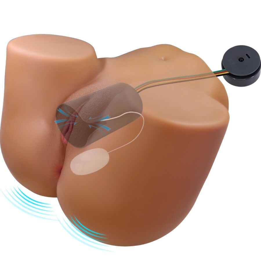 CRAZY BULL - WENDY REALISTIC FEMALE BUTT VIBRATOR AND SUCKER WITH SOUND 11 KG - NOCTURNA DESIRES