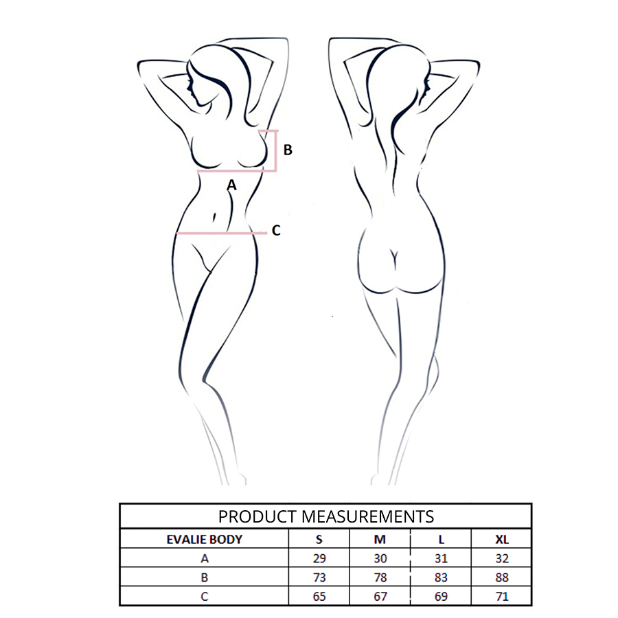 PASSION - EVALIE BODY BLACK L/XL - NOCTURNA DESIRES