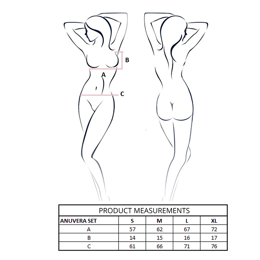 PASSION - ANUVERA BRA + THONG SET WHITE L/XL - NOCTURNA DESIRES