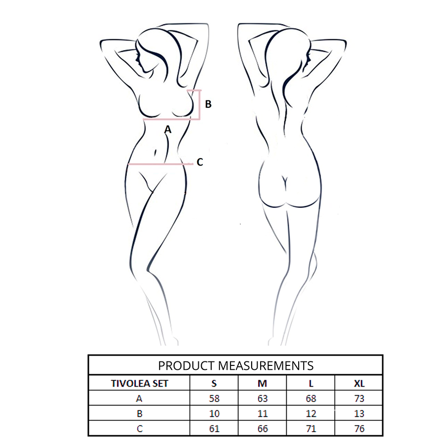 PASSION - TIVOLEA BRA + THONG SET VIOLET S/M - NOCTURNA DESIRES