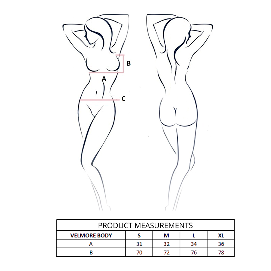 PASSION - VELMORE BODY BLACK L/XL - NOCTURNA DESIRES