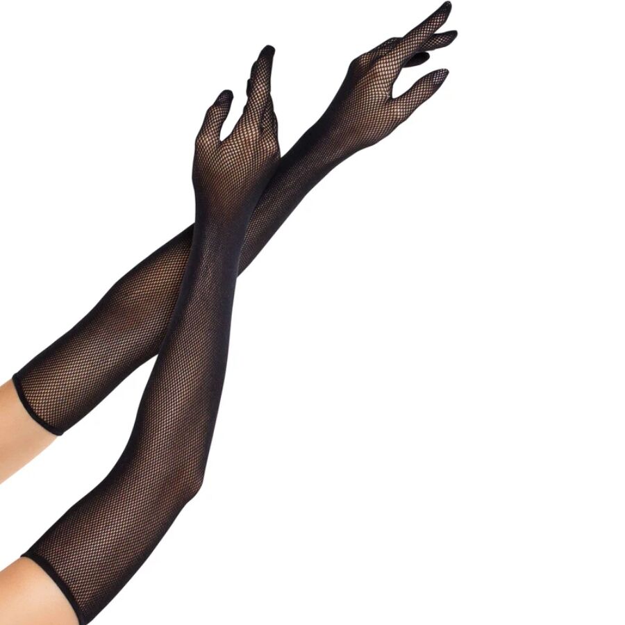 LEG AVENUE - OPERA LONG FISHNET GLOVES BLACK - NOCTURNA DESIRES