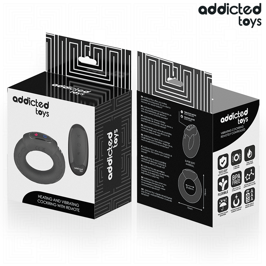 ADDICTED TOYS - HEATING EFFECT VIBRATING COCK RING REMOTE CONTROL - NOCTURNA DESIRES
