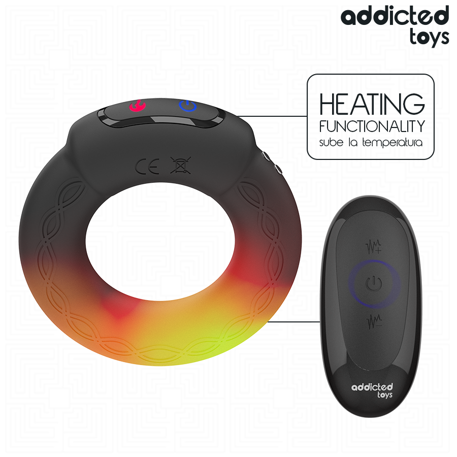 ADDICTED TOYS - HEATING EFFECT VIBRATING COCK RING REMOTE CONTROL - NOCTURNA DESIRES