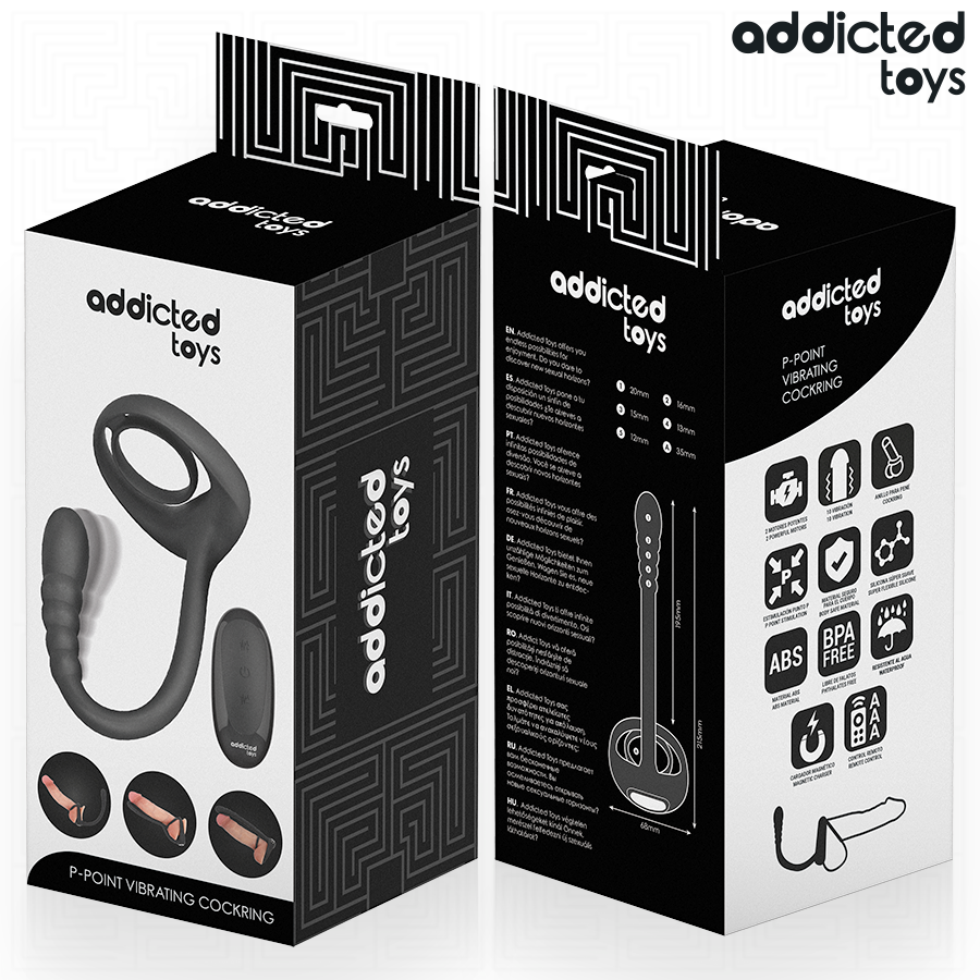 ADDICTED TOYS - P-SPOT VIBRATING COCK RING REMOTE CONTROL - NOCTURNA DESIRES