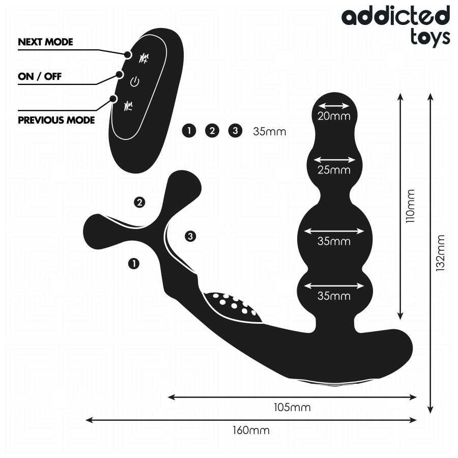 ADDICTED TOYS - ROTATING PROSTATE MASSAGER REMOTE CONTROL - NOCTURNA DESIRES