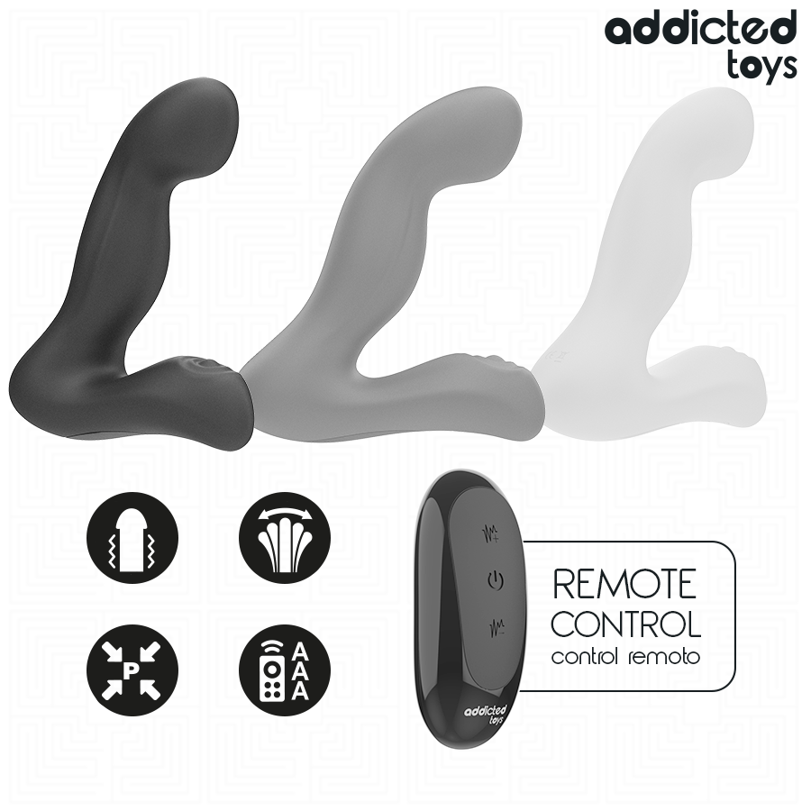 ADDICTED TOYS - OSCILLATING PROSTATE MASSAGER WITH PULSATION MODE REMOTE CONTROL - NOCTURNA DESIRES
