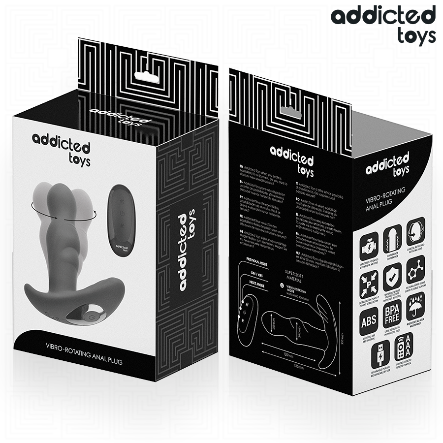 ADDICTED TOYS - ROTATING VIBRATING ANAL PLUG REMOTE CONTROL - NOCTURNA DESIRES