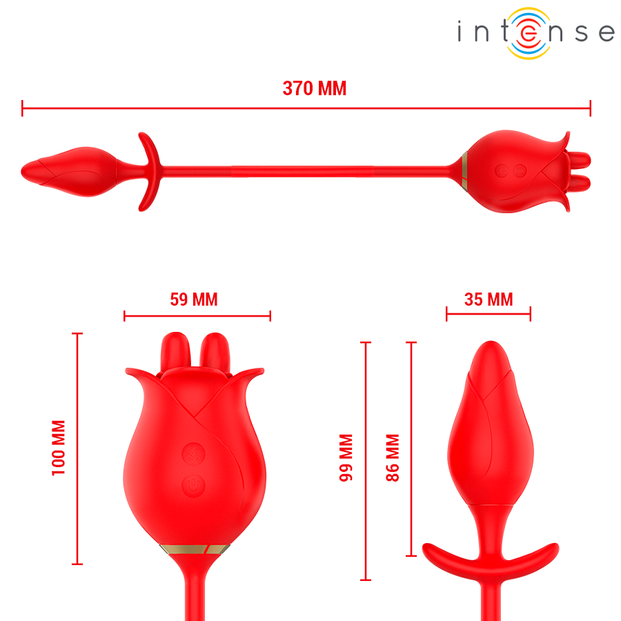 INTENSE - MELANIE DOUBLE CLITORIS STIMULATOR WITH ZIGZAG TONGUE - NOCTURNA DESIRES