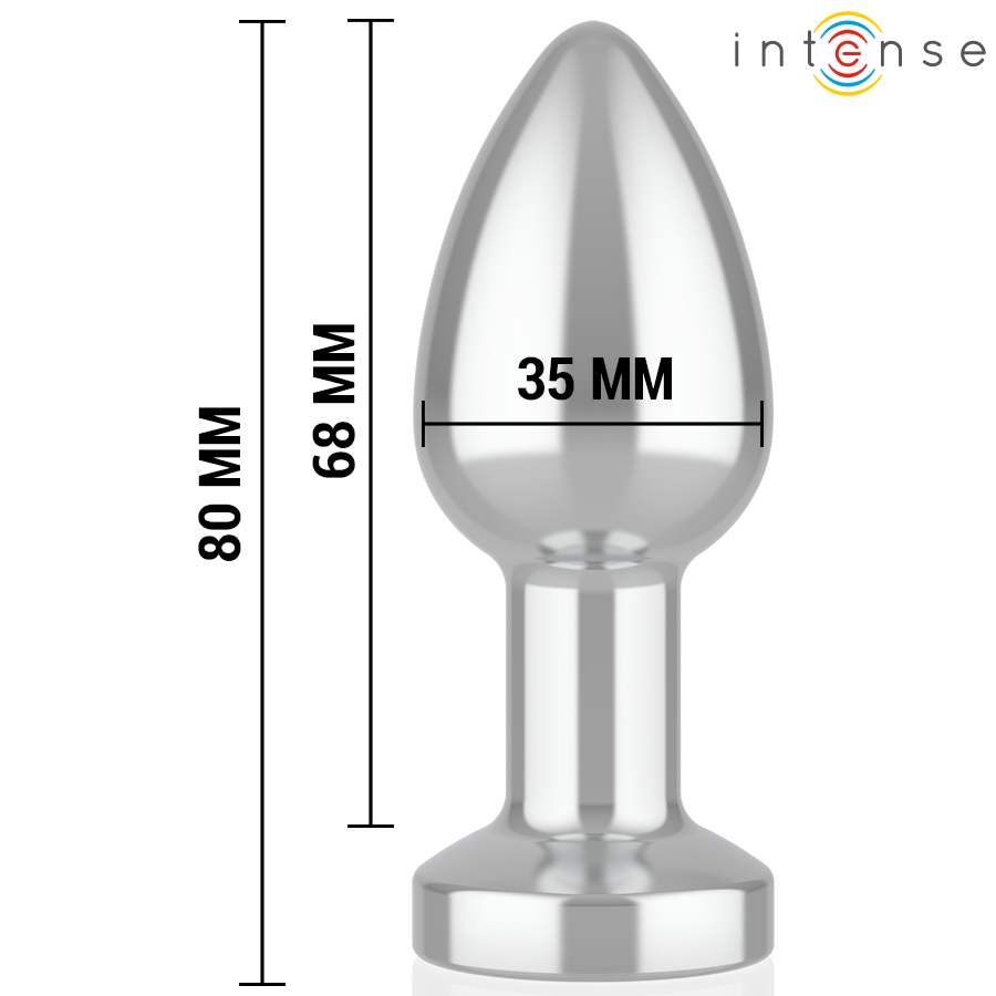 INTENSE - VIBRATING METAL ANAL PLUG WITH LED LIGHTS AND REMOTE CONTROL - SIZE S - NOCTURNA DESIRES