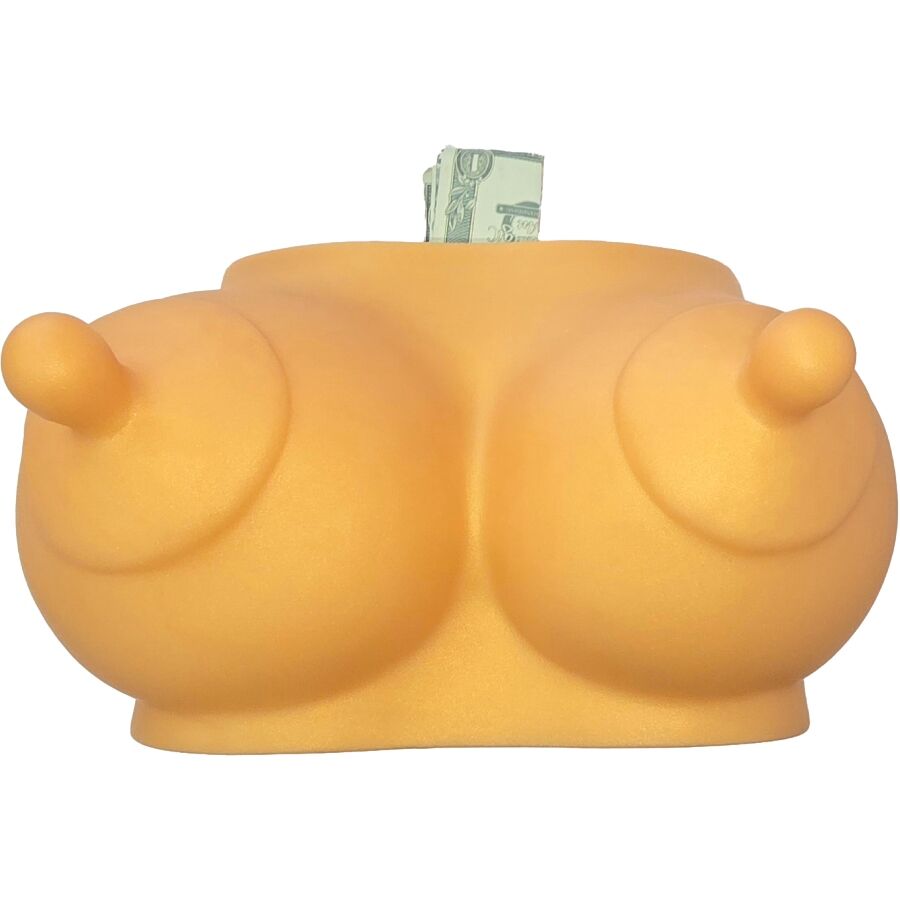 DIABLO PICANTE - PIGGY BANK IN THE SHAPE OF BOOBS GOLDEN TONE - NOCTURNA DESIRES