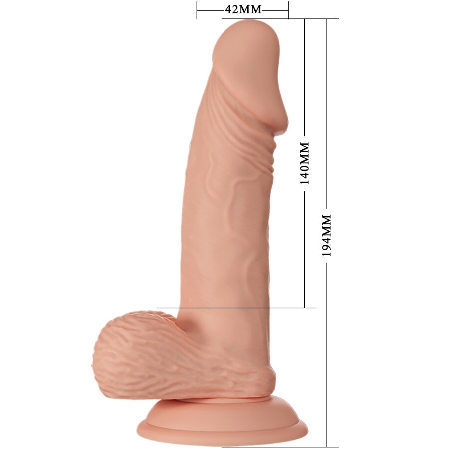 BAILE - BEAUTIFUL ENCOUNTER ZEBULON FLEXIBLE REALISTIC DILDO 19.4 CM NATURAL - NOCTURNA DESIRES