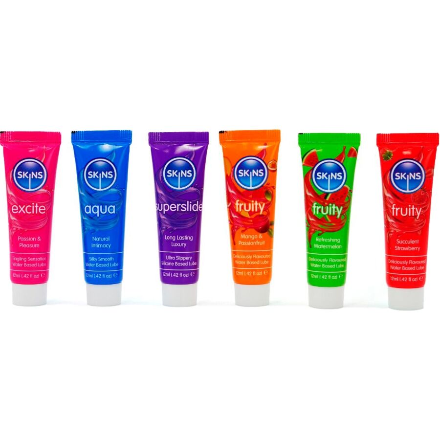 SKINS - VITAL & FRUITY LUBES KIT LUBRICANTS 6 x 12 ML - NOCTURNA DESIRES