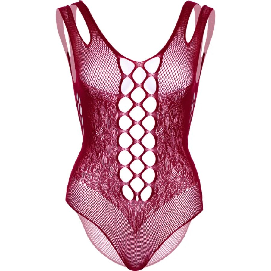 LEG AVENUE - 81641X SEAMLESS BODYSUIT BURGUNDY SIZE 1X/2X - NOCTURNA DESIRES