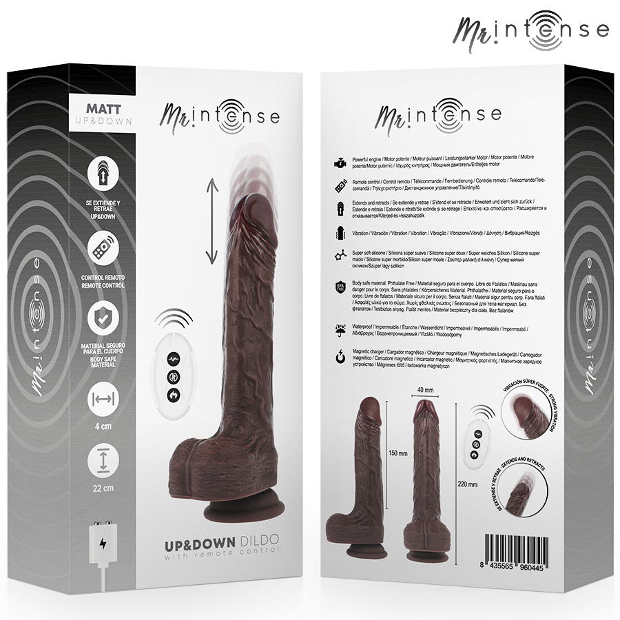 MR INTENSE - MATT REALISTIC MULTIFUNCTION WITH VIBRATION UP AND DOWN REMOTE CONTROL 22 CM -O- 4 CM - NOCTURNA DESIRES