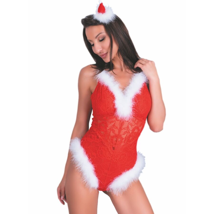 LIVCO CORSETTI FASHION - NAUGHTY SANTA LC 90706 CHRISTMAS BODYSUIT S/M - NOCTURNA DESIRES