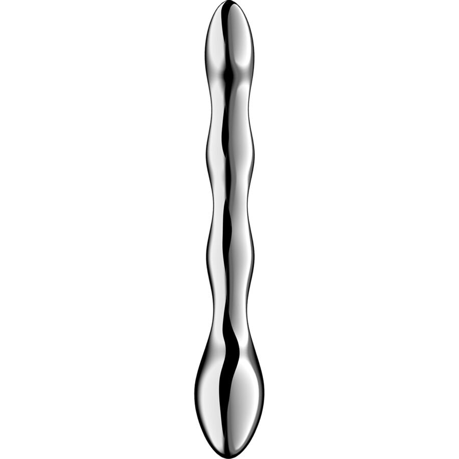SATISFYER - COSMIC CREST 2 STAINLESS STEEL DOUBLE-ENDED DILDO - NOCTURNA DESIRES