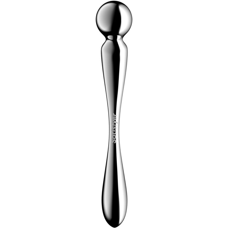 SATISFYER - STAR FORCE 2 STAINLESS STEEL DOUBLE-ENDED DILDO - NOCTURNA DESIRES