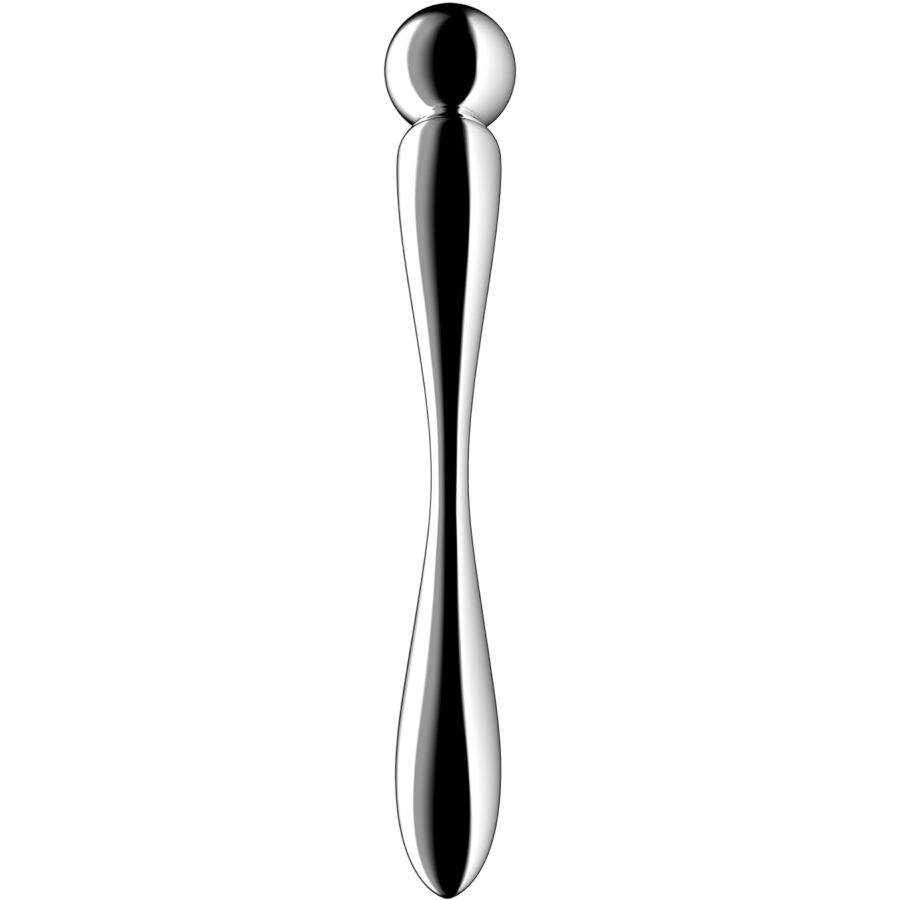 SATISFYER - STAR FORCE 2 STAINLESS STEEL DOUBLE-ENDED DILDO - NOCTURNA DESIRES