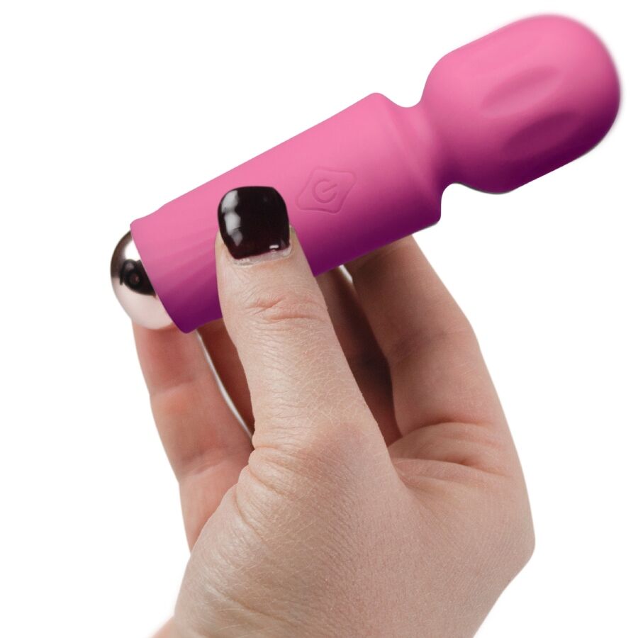 ROCKS-OFF - MINI RECHARGEABLE WAND 16 FUNCTIONS PEONY PINK - NOCTURNA DESIRES