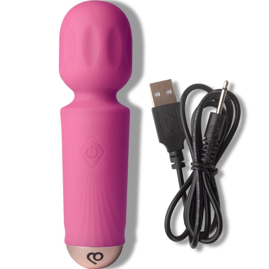 ROCKS-OFF - MINI RECHARGEABLE WAND 16 FUNCTIONS PEONY PINK - NOCTURNA DESIRES