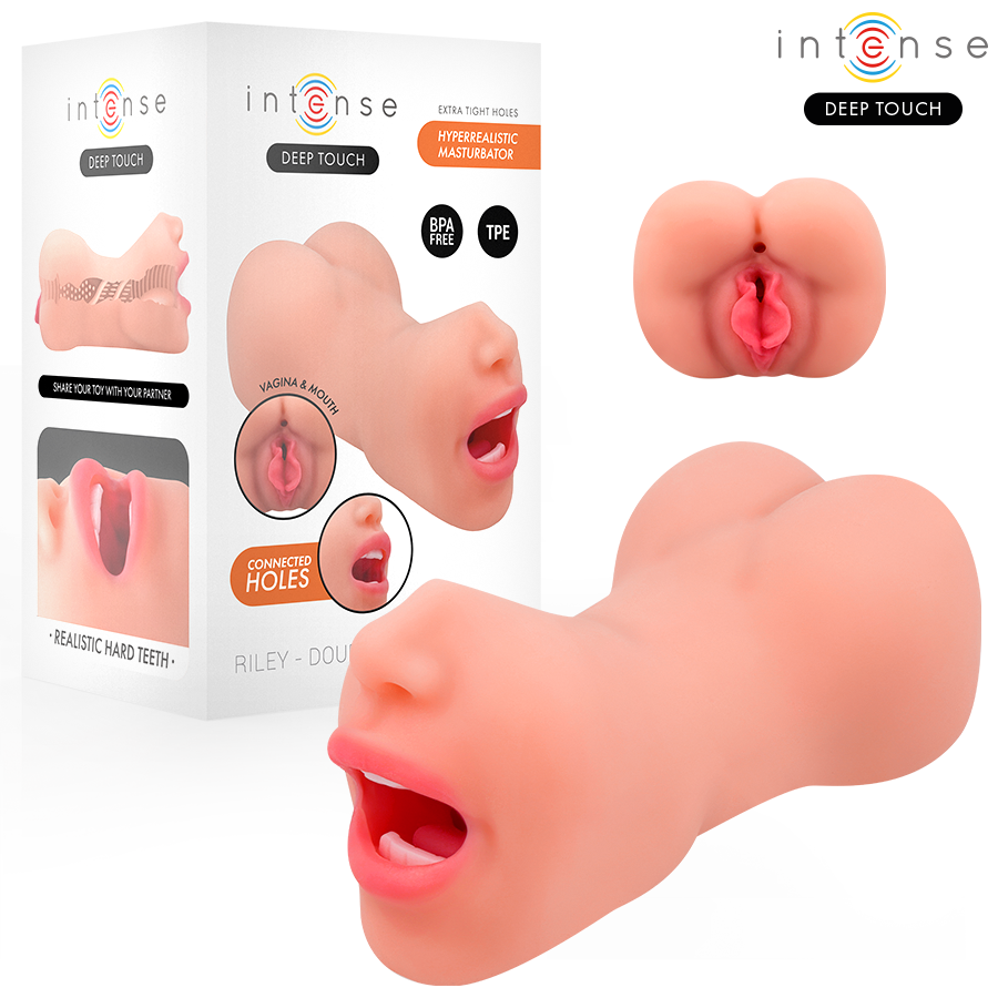 INTENSE DEEP TOUCH - RILEY DOUBLE MOUTH & VAGINA MASTURBATOR - NOCTURNA DESIRES
