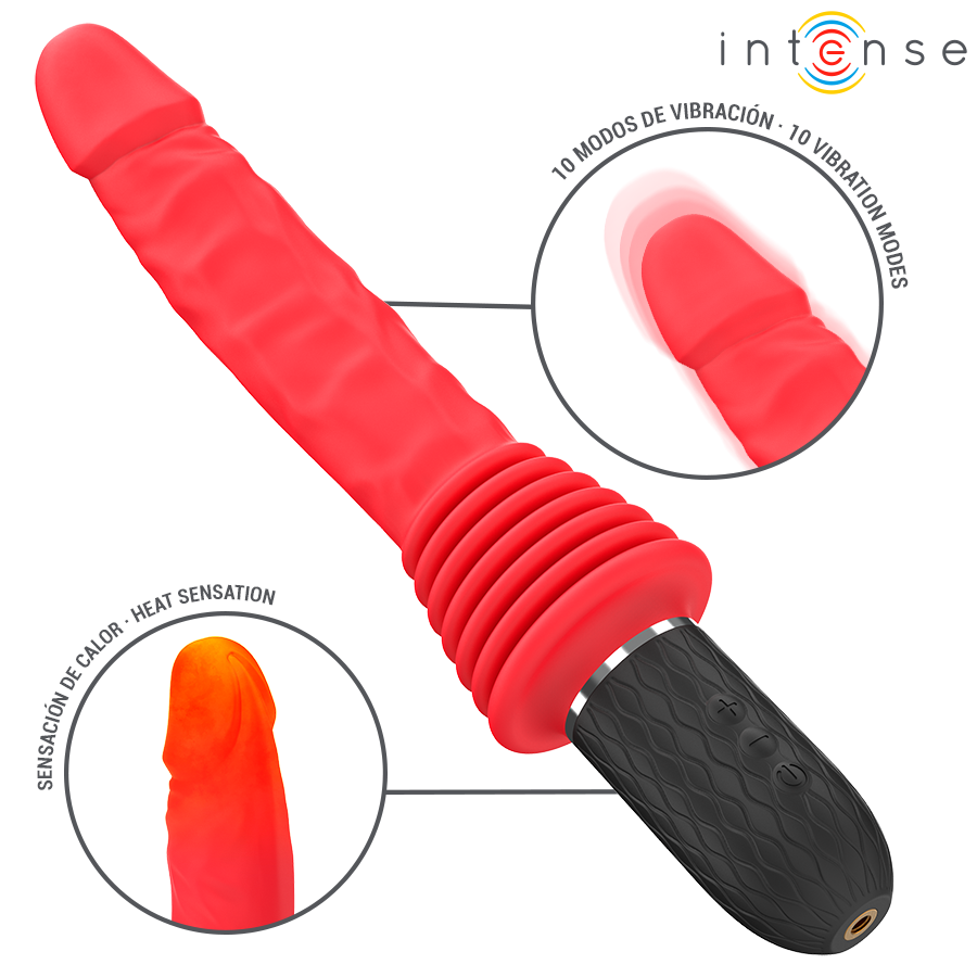INTENSE - CYNTHIA REMOTE CONTROL THRUSTING VIBRATOR WITH HEAT - NOCTURNA DESIRES