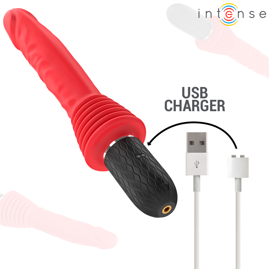 INTENSE - CYNTHIA REMOTE CONTROL THRUSTING VIBRATOR WITH HEAT - NOCTURNA DESIRES