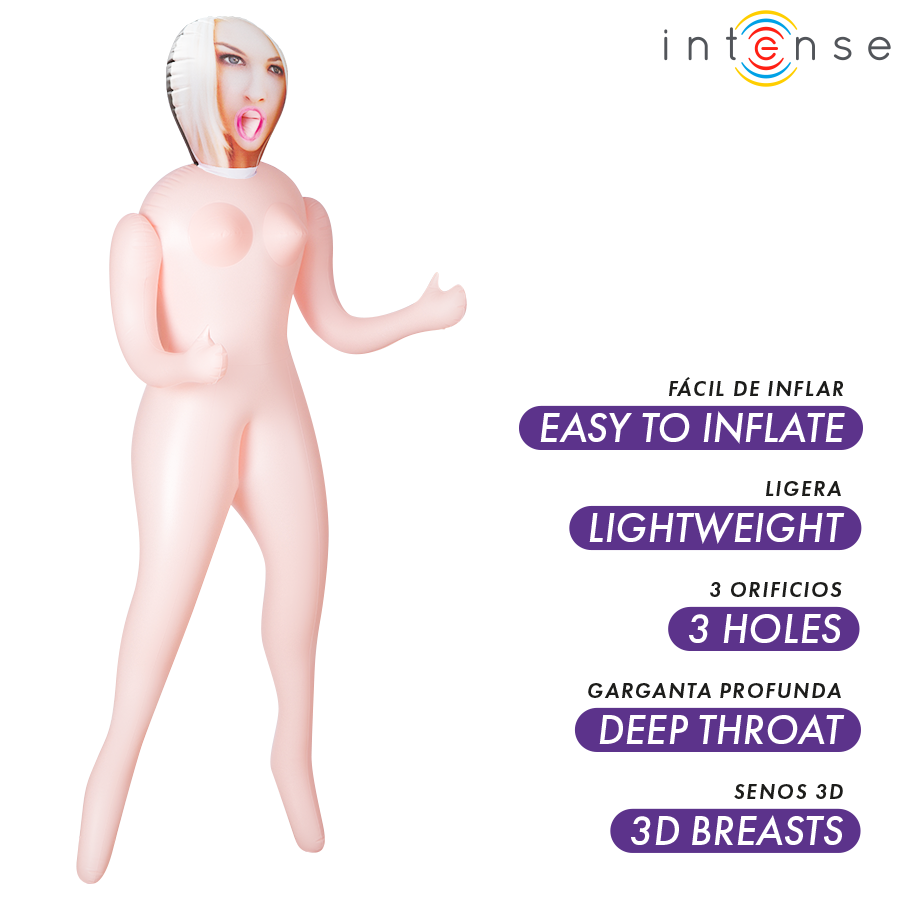 INTENSE DOLLS - IRINA INFLATABLE DOLL WITH THREE ORIFICES - NOCTURNA DESIRES
