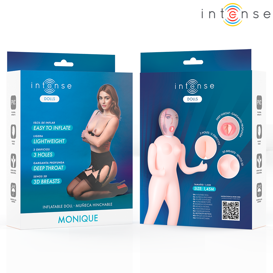 INTENSE DOLLS - MONIQUE INFLATABLE DOLL WITH THREE ORIFICES - NOCTURNA DESIRES
